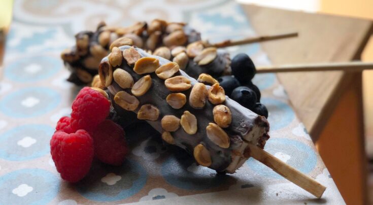 vegan chocolate banana popsicle